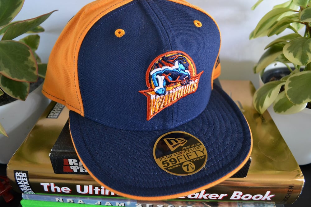 2000 s Golden State Warriors New Era Pinwheel Fitted Hat Sz.7 3 8